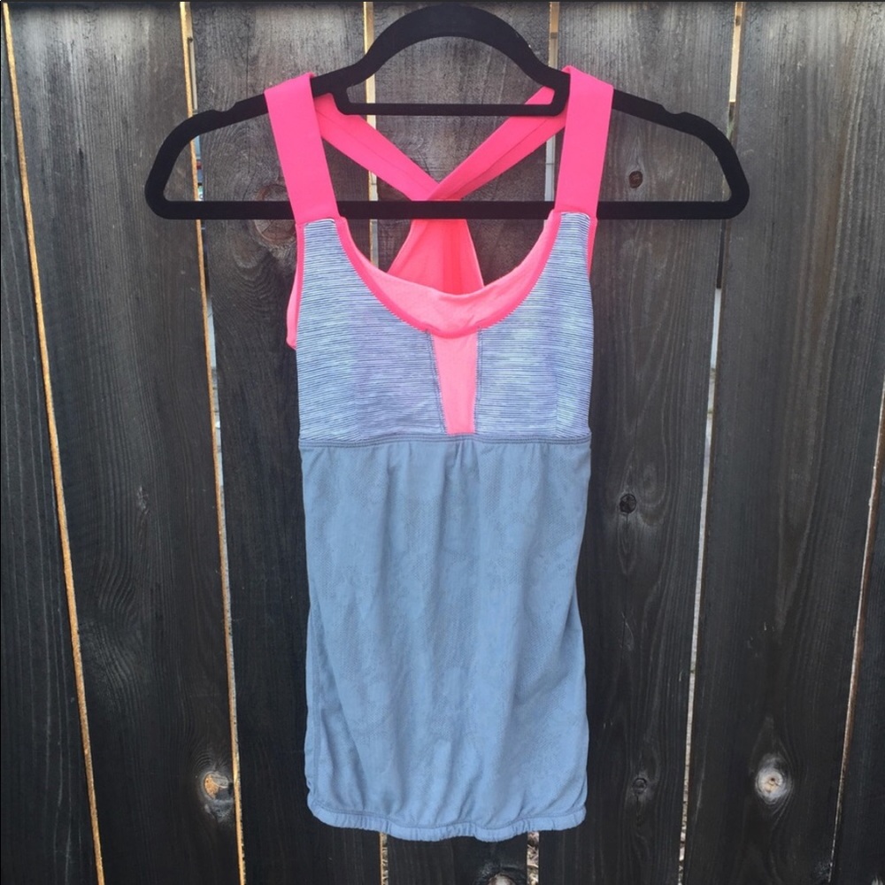 GREY/PINK LULU LEMON RAZORBACK